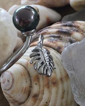 Bague Apé Inox Taille 56 une perle de Tahiti ref BGAPE