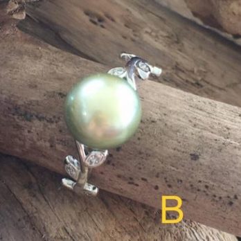 Bague une perle de Tahiti en plaqué argent -ref BGPAG B