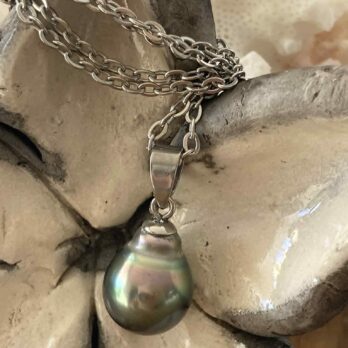 Collier en inox et perle de Tahiti CLIA1