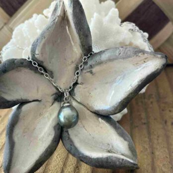 Collier en inox et perle de Tahiti CLIA2