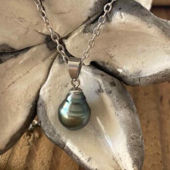 Collier en inox et perle de Tahiti CLIA4